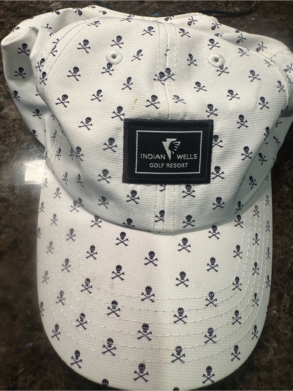 White Skull-Print Cap